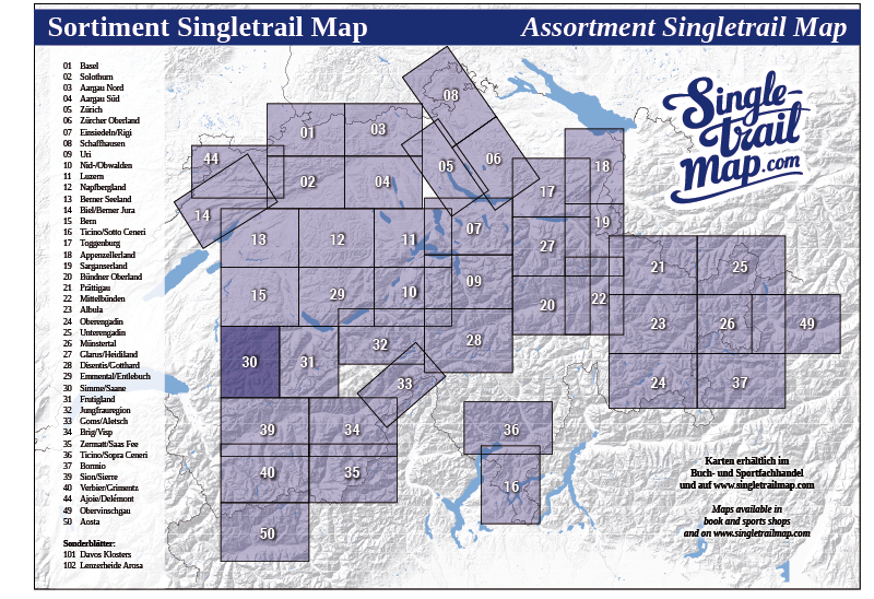 Singletrail Map 030 Sortimentsübersicht